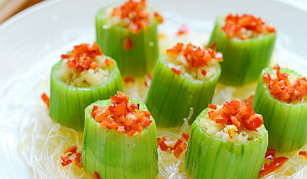 七一鸡精招牌菜——蒜蓉蒸丝瓜